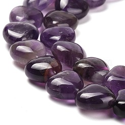 天然石アメジストビーズ連売り  ハート  10~10.5x10~10.5x5.5~6mm  穴：1mm  約41個/連  15.43''（39.2センチメートル）&nbsp;G-H005-C11-01