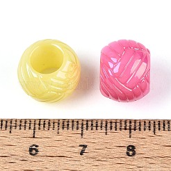 パール加工UVメッキ不透明アクリルヨーロピアンビーズ  大穴ビーズ  ロンデル  ミックスカラー  13.5x10.5mm  穴：7mm&nbsp;SACR-T017-60M
