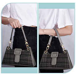 レザーバッグストラップ  回転式ナスカン付き  バッグ交換用アクセサリー  グレー  372x19mm&nbsp;FIND-WH0111-705B