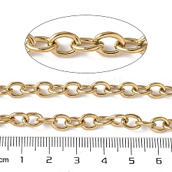 304ステンレススチールアズキチェーン  溶接されていない  スプールで  イオンプレーティング（ip）  18KGP本金メッキ  8x6x1.5mm  約32.81フィート（10m）/ロール&nbsp;CHS-L030-02G