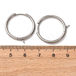 201 ステンレススチールフープピアス金具  316ステンレス鋼  カン付き  ステンレス鋼色  25x23.5x3mm  穴：1.8mm  ピン：1mm&nbsp;STAS-D379-06A-P
