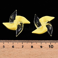 不透明なアクリルビーズ  ファン  きいろ  29.7x29.5x7.8mm  穴：2.5mm  250個/ 500g&nbsp;SACR-P030-C02-02