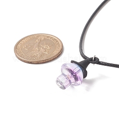 女性用ガラスキノコペンダントネックレス付き合金ウィッチハット  ミックスカラー  17.72インチ（45cm）&nbsp;NJEW-JN04255