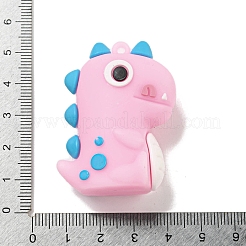 PVC 3D プラスチックペンダント  キーホルダーバッグ吊り下げ飾り  恐竜  ピンク  46x35x18mm  穴：2mm&nbsp;PVC-L002-02B-02