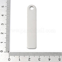 ステンレスペンダント201個  空白タグのスタンプ  アーチチャーム  ステンレス鋼色  48x9x1mm  穴：4mm&nbsp;STAS-P433-07P