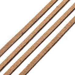 スエード調コード  フェイクレース  キャメル  3x1.5mm  約5.46ヤード（5m）/ロール  25のロール/袋&nbsp;LW-R003-23