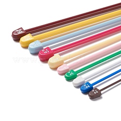 ABSプラスチック編み針  ミックスカラー  250x10~13x6~9.5mm  ピン：2.0mm / 2.5mm / 3mm / 3.5mm / 4mm / 4.5mm / 5mm / 5.5mm / 6mm / [10]mm  6.5個/セット&nbsp;TOOL-T006-19