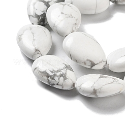 天然石ハウライトビーズ連売り  フラットティアドロップ  17.5~18x13~13.5x6mm  穴：1.2~1.4mm  約11個/連  7.56''（19.2センチメートル）&nbsp;G-P528-L16-01