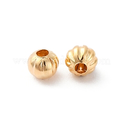 真鍮ビーズ  カドミウムフリー＆ニッケルフリー＆鉛フリー  カボチャ  18KGP本金メッキ  2.5x3x3mm  穴：1mm&nbsp;KK-D360-28G