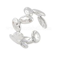 女性用304ステンレススチールオープンカフリング  オーバル  ステンレス鋼色  10mm  調整可能&nbsp;RJEW-A056-02P