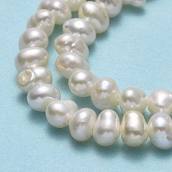 天然養殖淡水パールビーズ連売り  ポテト  ベージュ  2.5~3.5x3~4x3~4mm  穴：0.5mm  約117~133個/連  13.98~15.47インチ（35.5~39.3cm）&nbsp;PEAR-F018-03A