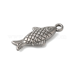 変色しない304ステンレススチールペンダント  魚のチャーム  ステンレス鋼色  20x9x3mm  穴：1.6mm&nbsp;STAS-N103-29P