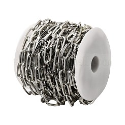 アルミクリップチェーン  スプールで  溶接されていない  プラチナ  19x9x2mm  約32.81フィート（10m）/ロール&nbsp;CHA-F004-04P