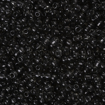 ガラスシードビーズ  トランスペアレント  ラウンド  グレー  8/0  3mm  穴：1mm  約10000ビーズ/ポンド&nbsp;SEED-A004-3mm-12-1