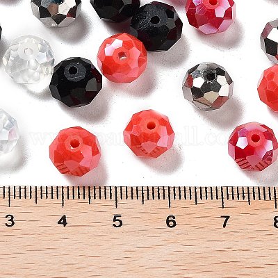 ガラスビーズ  多面カット  ロンデル  銀  10x8mm  穴：1mm  約560個/500g&nbsp;EGLA-A034-LM10mm-14-1