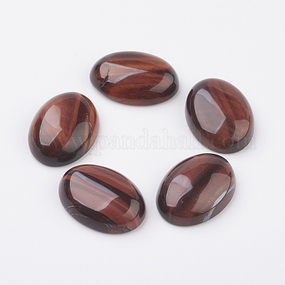 天然染色＆加熱レッドタイガーアイフラットバックカボション  オーバル  25x18x7~7.5mm&nbsp;G-G741-18x25mm-13-1