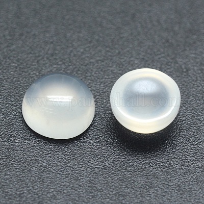 天然なホワイトアゲートのカボション  半円  8x3.5~4mm&nbsp;G-P393-R07-8MM-1