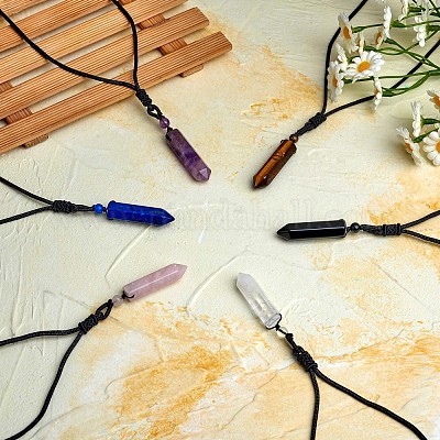 天然黒曜石の弾丸ペンダント ネックレス 女性男性のためのアクセサリー