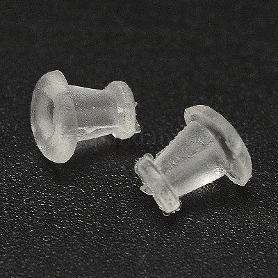 プラスチック製ピアスキャッチ  ピアスバックキャッチ  透明  5x5mm  穴：0.5mm  約1320個/50g&nbsp;X-KY-P004-01-1