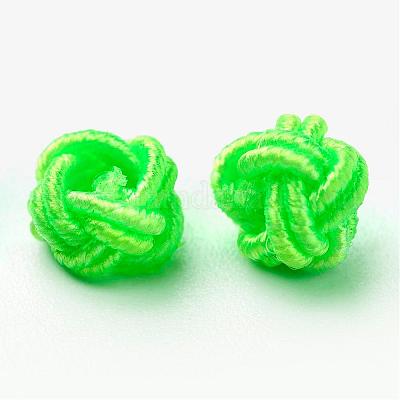ポリエステルファブリックビーズ  ラウンド  ミックスカラー  6x5mm  穴：4mm  約200個/袋&nbsp;WOVE-N002-M-1