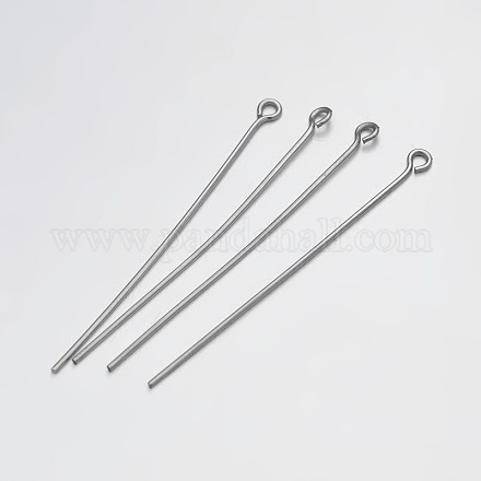 真鍮製9ピン  プラチナ  50mm  穴：2mm  ピン：0.7mm  約2380個/500g&nbsp;KK-E647-21P-50mm-1