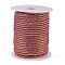 Round String Thread Polyester Cords, with Gold Wire, Old Rose, 2.5mm, about 21.87 yards(20m)/roll