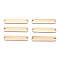 Brass Links, Round Corner, Rectangle, Light Gold, 36x7x1mm, Hole: 1mm, 20pcs/Box