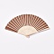 Wood Fans, Blank Paper Fans, Sienna, 21x2.7x1.1cm, Unfold: 20.8x37.7x2.2cm