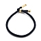 Cotton Cord Bracelets, with Brass Finding, Golden, Prussian Blue, 8-1/2 inch(21.5cm)~9 inch(23cm)