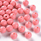 Opaque Acrylic Beads, Round, Salmon, 10x9mm, Hole: 2mm, about 940pcs/500g