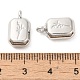 合金ペンダント  長方形  プラチナ  15.5x9x5mm  穴：1.8mm&nbsp;PALLOY-P303-21P-3