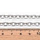 真鍮製アズキチェーン  溶接されていない  スプールで  プラチナ  7x5.5x1.3mm  約32.81フィート（10m）/ロール&nbsp;CHC-T018-40P-3
