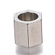 変色しにくい201ステンレススチールビーズ  六角柱  ステンレス鋼色  8x8x8mm  穴：5.5mm&nbsp;STAS-P239-33P-2