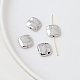 真鍮製スペーサービーズ  プラチナ  正方形  12x12mm  穴：2mm&nbsp;PW-WG22851-06-1