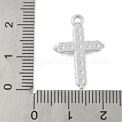 合金ラインストーンペンダント  UVメッキ  クロス  プラチナ  23x15.5x2.5mm  穴：1.5mm&nbsp;PALLOY-P308-08P