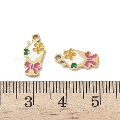 304ステンレススチールチャーム  花束  エナメル  イオンプレーティング（ip）  18KGP本金メッキ  13.5x6.5x1.3mm  穴：1.4mm&nbsp;STAS-C155-08G