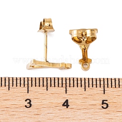 イオンプレーティング（IP）304ステンレススチールスタッドピアス  女性のための  文字y  11.5x7.5mm  穴：1mm  ピン：0.7mm&nbsp;FIND-Q103-01Y-G