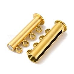304ステンレススチール製スライドロック留め具  チューブ  イオンプレーティング（ip）  1連  4穴  ゴールドカラー  8mm  穴：24.5x10.5x6.5mm&nbsp;STAS-A117-07B-G