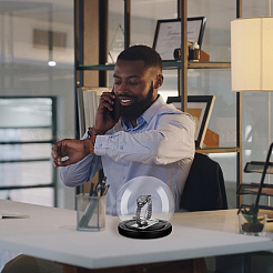 腕時計用アクリルディスプレイスタンド1個  ガラス製丸型カバー1個付き  透明  6.3x3.45x6.2cm&nbsp;ODIS-PH0001-87B