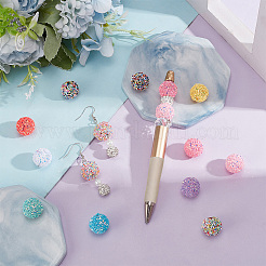 24 個 12 色不透明アクリルビーズ  ラウンド  ミックスカラー  15.5x14.5mm  穴：2.3mm  2個/カラー&nbsp;MACR-PH0001-77