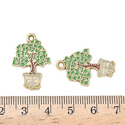 合金エナメルチャーム  ゴールドカラー  ツリー  27x18x2mm  穴：2mm&nbsp;LS-ENAM-I082-01G-02