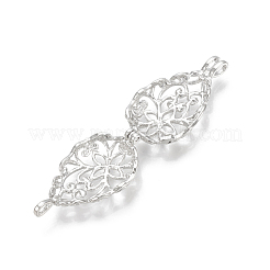 真鍮のケージペンダント  中空  ティアドロップ  プラチナ  30x16x8mm  穴：3x2mm  インナー対策：19x14mm&nbsp;KK-T029-152P