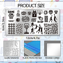 プラスチックネイルアート画像テンプレート  シリコンシールスタンプ＆スクレーパー付き  ステンレススチールのDIYネイルアートテンプレート付き  テンプレートツール  混合図形  6.3x3.15cm&nbsp;AJEW-UN0002-50