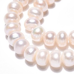 天然養殖淡水パールビーズ連売り  ロンデル  乳白色  6~7x4~5mm  穴：0.5mm  約77個/連  14.96''（38センチメートル）&nbsp;PEAR-N015-06A-01