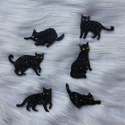 猫のカボションDIYシリコンモールド  レジン型  UVレジン用  エポキシ樹脂工芸品作り  ホワイト  134x133x2.5mm  内径：33~58mm&nbsp;LS-SIMO-R002-03
