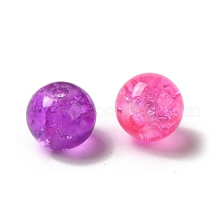 透明クラックガラスビーズ  ラウンド  ミックスカラー  6~7x6mm  穴：1mm  約1500個/500g&nbsp;CCG-MSMC0002-03-M
