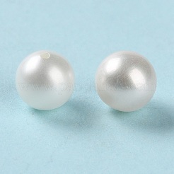 天然な培養された淡水パールビーズ  片穴  グレード4 A  ラウンド  ホワイトスモーク  6~6.5mm  穴：0.9mm&nbsp;PEAR-E020-01G