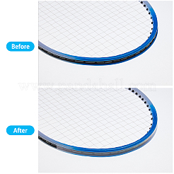 PUレザーバドミントンラケットヘッドプロテクターステッカー10枚  ホワイト  250x17x0.5mm&nbsp;DIY-HS0001-58