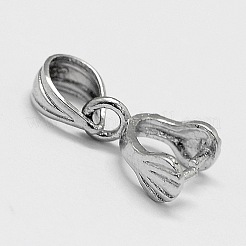 変色防止ロジウムメッキスターリングシルバーペンダントベイル  アイスピック＆ピンチベイル  プラチナ  13mm  穴：3.5x5mm  ピン：0.8mm&nbsp;X-STER-A102-001P