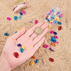 カウリーシェルビーズ  染め  ミックスカラー  15~18x11~12x5~7mm  45-52個/箱&nbsp;SHEL-PH0001-05